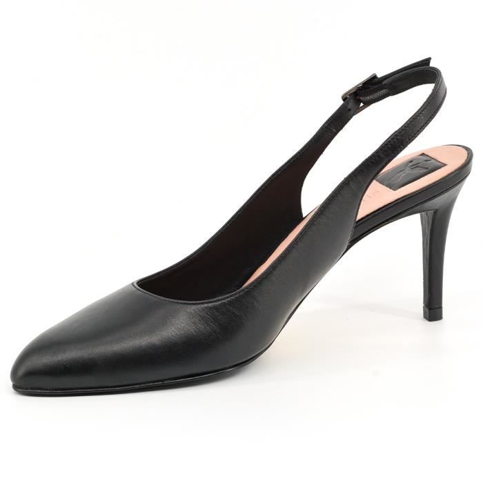 Talons Confortables Cheville Slingback Femme Talon 6cm Simili
