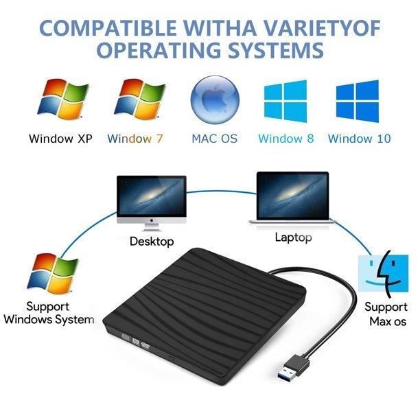 Lecteur CD DVD externe,USB 3.0 Type C graveur CD DVD+/-RW Pour Ordinateur  Compatible avec Windows XP/2003/Vista/7/8/10 Linux Mac OS - Cdiscount  Informatique