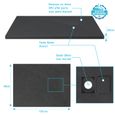 Receveur à poser en matériaux composite SMC - Finition ardoise noire - 90x120cm - ROCK 2 BLACK 90-3
