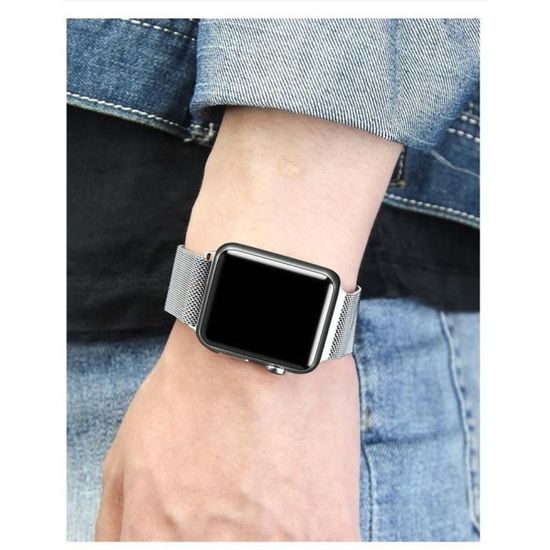 Accessoires Montres,Bracelet milanais pour Apple Watch, maille métallique,  bracelet magnétique, - Type Blue-for 38mm 40mm watch , - Achat/vente  bracelet de montre - Cdiscount