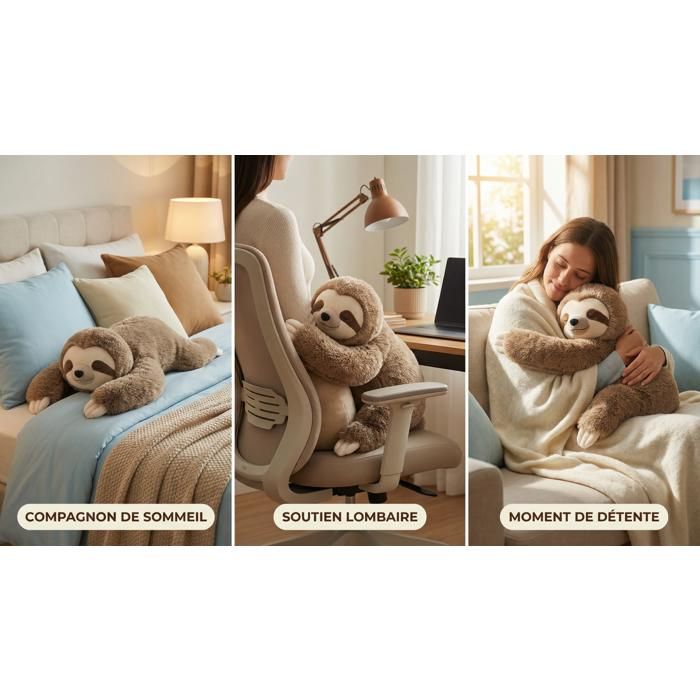 Peluche Lestée – 30/45/65 Cm – Panda, Paresseux, Ours, Dinosaure – Anti-Anxiété, Sommeil – Hypoallergénique – Cadeau Enfant Adulte