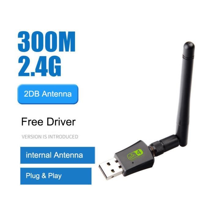 300m-2db - Adaptateur Wifi Sans Fil Usb , 2.4g- 5ghz, Antenne Pc-tablette,  Récepteur De Carte Réseau, Pilote