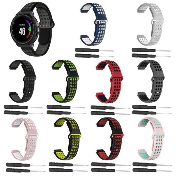 Bracelet Montre en Silicone Bande pour Garmin Forerunner 220 230 235 630  620 735 645 Approach S20 S60 GPS Watch(Rouge+Noir) , - Achat/vente bracelet  de montre - Cdiscount