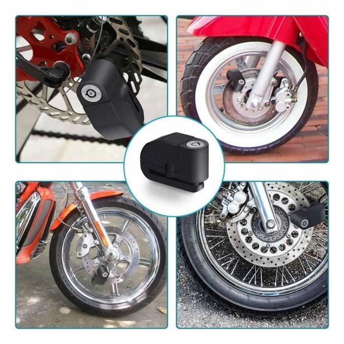 Tchipie Bloc Disque Alarme Antivol Moto Bloque Disque Scooter Lock Alarme  Antivol Vélo--Cadenas Orange - Cdiscount Auto
