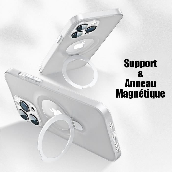 Coque Silicone pour iPhone 15 Pro Max avec Anneau Magnétique Protection  Transparente - Cdiscount Téléphonie