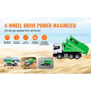 Camion Benne Rc Pour Enfants 1/24 Avec Lumières,2,4 Ghz,6 Canaux,Portée De 30 M,Véhicule Jouet Télécommandé,Jouet D'ingénieur - Buy Product on
