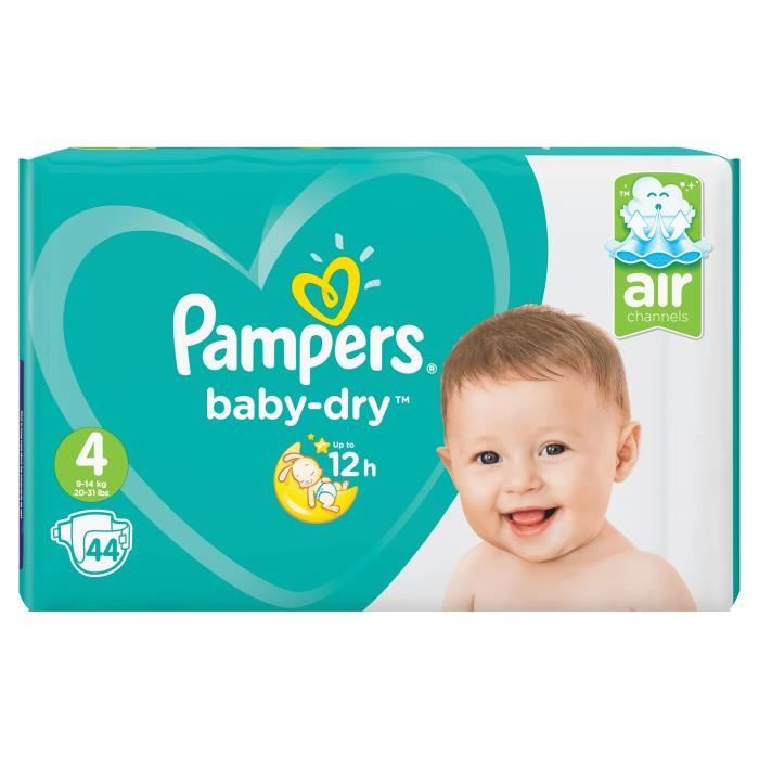 PAMPERS Harmonie couches taille 4 (9-14 kg) 84 couches pas cher 