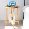 Table D Appoint Ronde Table Basse Scandinaves En Bambou Table De Chevet Avec Etagere De Rangement Pour Salon Chambre Balcon 55x39cm Achat Vente Chevet Table D Appoint Ronde Table Cdiscount
