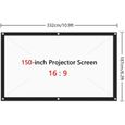 Écran de projection de 150 " Écran de projection pliable portable 16: 9 Écran de projecteur en polyester pour bureau à domicile-0
