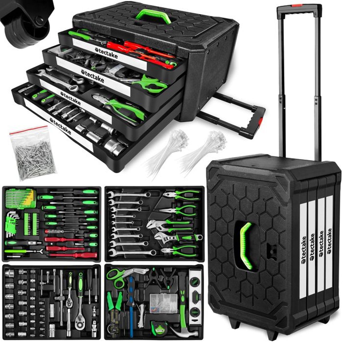 Tectake Caisse A Outils A Tiroirs 300 Pieces Outillage Chrome Vanadium Achat Vente Valisette Mallette Boite A Outils 401487 Cdiscount