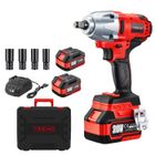 TEENO Clé à Chocs Sans Fil Brushless 1/2" 600Nm 20 V avec 2 * 4000mAh Batterie,Boulonneuse a Choc avec 4 Douilles à Chocs(17/19/21/22mm)