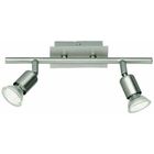 IAMS CHIEN Reality Leuchten R82942107 Rail LED à 2 spots avec 2 LED GU10 2,5 W 150 lm 3000 K Nickel mat 35,5 cm