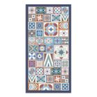 Tapis Vinyle Panorama Style Carreaux Ciments Multi 120x170 cm - Tapis pour Cuisine, Bureau et Salon en PVC