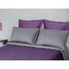 SALOME PRESTIGE Housse de couette bicolore et réversible Satin de Coton 120 fils - 200x200 - acier/jasmin