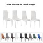Lot de 4 Chaise de cuisine - WILLONIN - Siège et dossier en similicuir - Pieds robuste en métal
