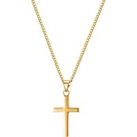 Vice Chaîne en croix pour femme 45 + 5 cm,collier avec pendentif en croix 13 x 28 mm fine et stable en acier inoxydable pour femm