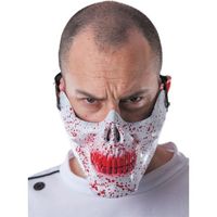 Demi masque tête de mort ensanglantée adulte Halloween - Marque 229789 - Noir - Déguisement
