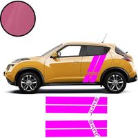 NISSAN JUKE Doubles Bandes latérales 1 - ROSE -Kit Complet  - voiture Sticker Autocollant
