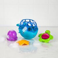 Jouets de bain - Oball - Animaux Marins - 4 pièces - Bleu, Jaune, Vert - Plastique