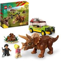 LEGO® Jurassic Park 76959 La Recherche du Tricératops, Jouet de Voiture avec Figurine Dinosaure
