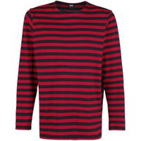 Urban Classics Haut Manches Longues Rayé Homme T-shirt manches longues rouge/noir
