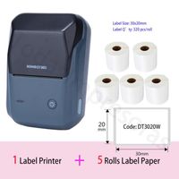 Imprimante,Niimbot-Étiqueteuse thermique portable B1,étiqueteuse de poche,Bluetooth,autocollant auto-adhésif- BK add 5 Rolls 30x20