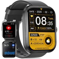Smartwatch 2'' Pour La Glycémie Smartwatch Diabétique Montre [Batterie De Secours De 60 Jours][100+Mode Sportif] Mesurer San[F3446]