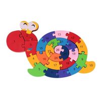 Jeux Éducatifs Puzzle 3D en Bois Animaux Escargot Alphabet Numéro Jouet Enfant Garçon Fille Cadeau Anniversaire Noël Fête Nou M295