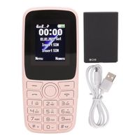 Téléphone Portable Senior 2G Réveil Enregistrement Vidéo Volume Fort Lampe Double SIM Gros Boutons Cadeau Maman Papa-Rose