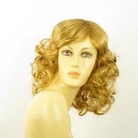 Perruque Synthétique Femme - Longueur Mi-longue, Blonde Clair Doré, Bouclée - Taille Moyenne, Neuve Avec étiquettes