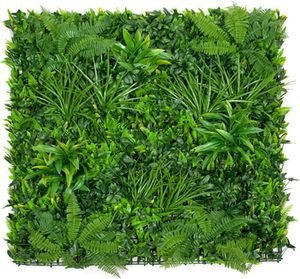HAIE DE JARDIN Haie Murale Artificielle Verte de qualité supérieure avec Feuillage Mixte (1 m x 1 m) – Jardin Vertical résistant aux UV.[Q2487]
