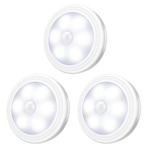 6 Leds 2835 SMD Veilleuse Touche Presse Magnétique Pile Lampe Murale