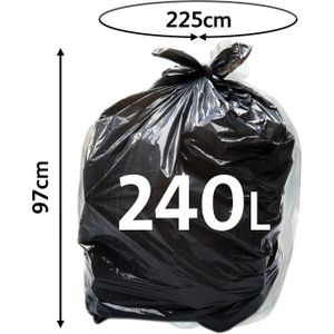 Sacs poubelle TSP 240L - fabriqués à partir de matériaux 100