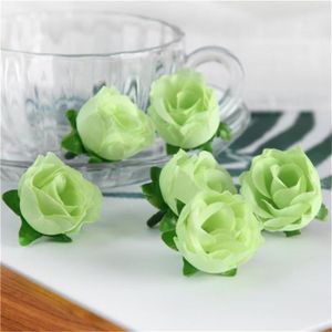FLEUR ARTIFICIELLE Vert - Têtes de roses artificielles en soie, 50 pi