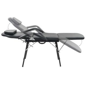 Table de Massage Pliable pour Traitement Facial Simili-Cuir Noir Tidyard Fauteuil de Massage Fauteuil Cosm/étique