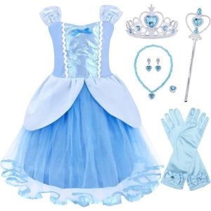 DÉGUISEMENT - PANOPLIE Déguisement Princesse Cendrillon pour Fille Enfants Carnaval Pâques Cosplay - AMZBARLEY - Bleu