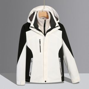 BLOUSON DE SKI Blouson de Ski imperméable chaude pour Femme avec capuche - Blanc