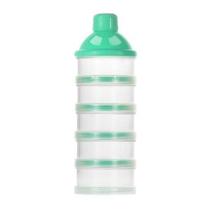 DOSEUR DE LAIT Boîte doseuse de lait sans BPA 5 compartiments portable empilable-Vert