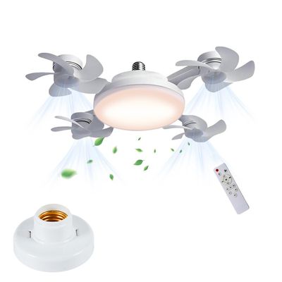 Ventilateur Plafond 2-en-1 ConBlom Avec Lumière LED 60W E27 - Télécommande, 3 Vitesses Et 3 Couleurs