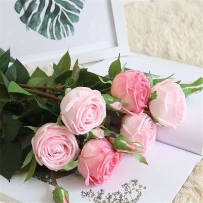 Faux Fleurs Vintage Bouquet De Pivoines Artificielles En Soie Décoration De La Maison De Mariage Lot De 5