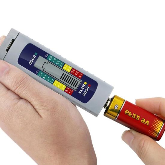 Goobay Testeur De Piles LCD Universel - Piles AA, AAA, 9V, CR2032 Et Rechargeables