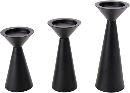 Ensemble de 3 bougeoirs en verre argenté - Deco Saison