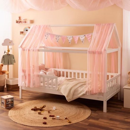Kit de décoration avec ciel de lit, fanions et guirlande lumineuse - ALCUBE  - Rose - Enfant - Fille - Cdiscount Puériculture & Eveil bébé