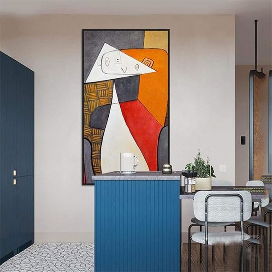 Tableau Mural Abstrait Picasso 100x200 Cm | Toile Moderne Sans Cadre Pour Salon | Décoration Murale Contemporaine