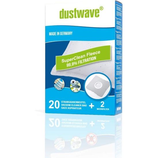 Dustwave® - 20 sacchetti per aspirapolvere adatti per aspirapolvere