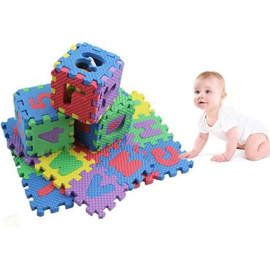 Puzzle Tapis Mousse Bébé 36 Pièces – EVA Antidérapant Avec Lettres Et Chiffres – Multicolore, Certifié CE, Pour Enfants
