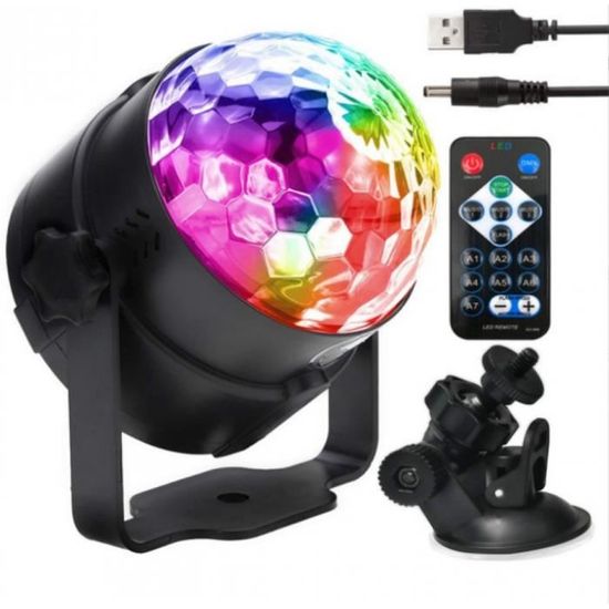 Boule Disco, RGB Lampe de Scène de Commande Vocale et Télécommande Mini Projecteur Musicales