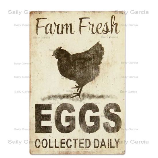 21-20x30 cm -Affiche de Plaque en fer blanc, décoration de maison, Vintage, décoration en métal, ferme de poule biologique
