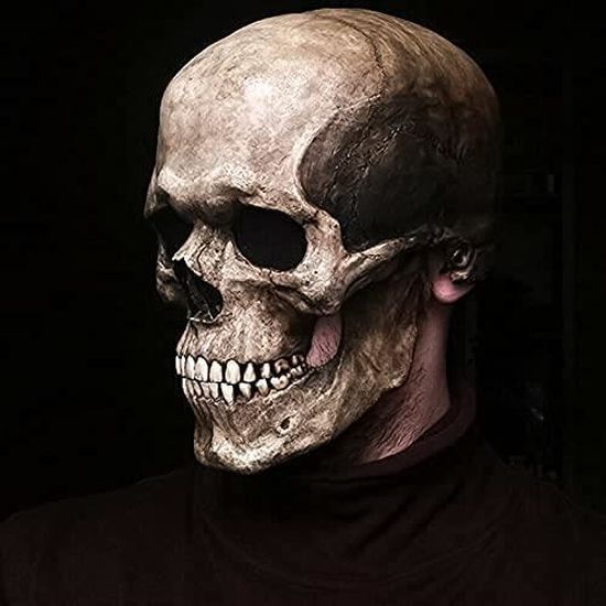 NWOMJTV Masque de Crâne d'Halloween Bouche Réglable, Masque de Crâne  Complet Halloween Effrayant, 3D Masque de tête de Mort Halloween Masque  Crâne