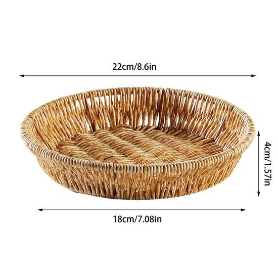 Plateau En Rotin Tissé Main - Panier De Rangement Pour Table - Multifonction Déco Naturelle (Taille S)